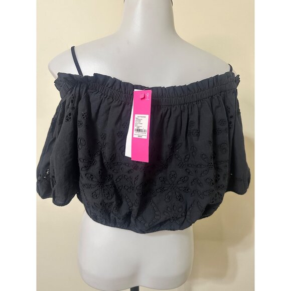 Lilly Pulitzer Penley Onyx Calypso Eyelet Crop Top Large NWT - Picture 4 of 9